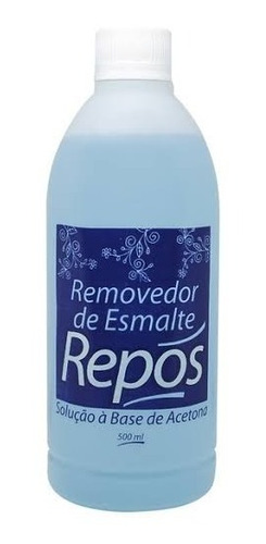 01 Removedor Esmalte 500ml Repos Cosméticos Solução Acetona