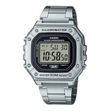 Reloj Casio Digital W-218hd De Metal Resistente Al Agua 5atm