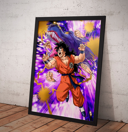 Cuadro De Yamcha Dbz 34x45cm Marco Negro Imprimetuposter