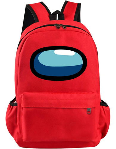 Mochila Escolar Porta Computadora 17 Among Us Rojo