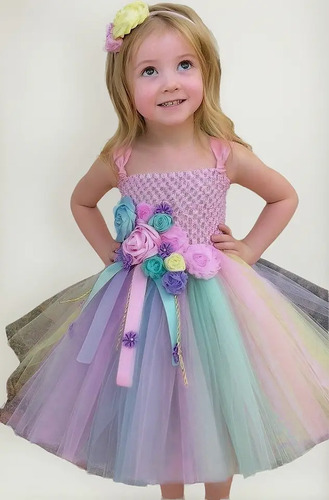 Vestido De Niña Para Fiesta Tematica Unicornio