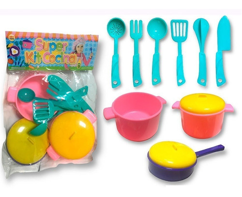 Set Cocina En Bolsa Para Jugar Olla, Sarten, Y Utensillios