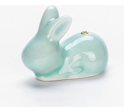 Porta Incienso De Ceramica Bunny Green