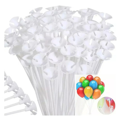Porta Globos Paquete Con 100 Copas Y 100 Varas De 40 Cm | Meses sin interés