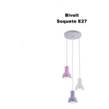 Lustre Pendente Led Para Quarto Infantil Menina Rosa Lilas