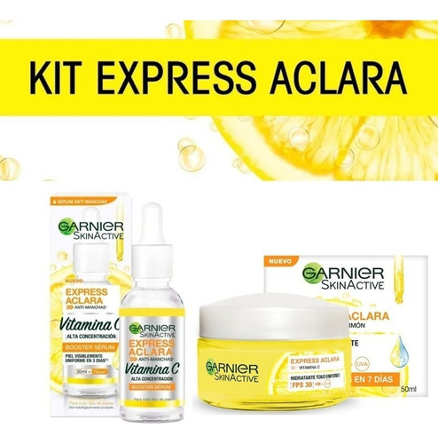 Kit Serum + Crema Facial Garnier - mL a $655