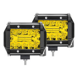 Par Faros Led Auxiliares 4'' 3000k 60w Luz Amarilla Ámbar