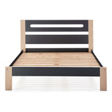 Cama Slyke Gris Oscuro Y Madera Këssa Muebles