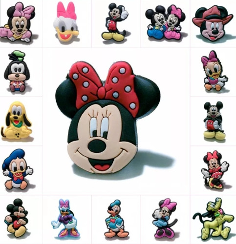 24 Imanes Mickey Y Mimi Mouse De Pvc Para Refrigerador 3 Cm