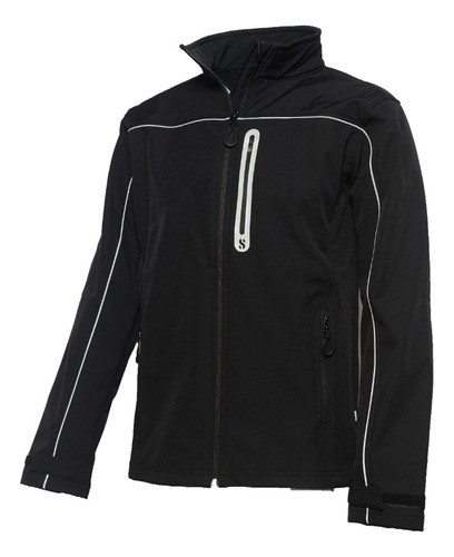 Campera Softshell Negra Térmica Impermeable Nieve