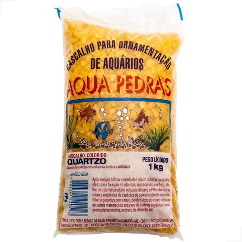 Substrato Aquário Cascalho (quartzo) Nº2 1kg  Amarelo Escuro