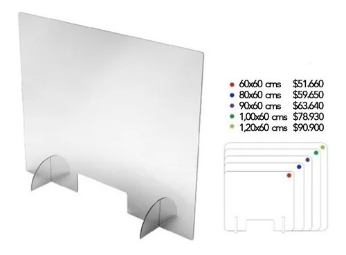 Mampara De Acrilico Para Atención De Publico Varios Tamaños