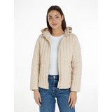 Parka Feminine Con Gorro Beige Tommy Hilfiger