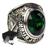 Combo Anillo Baphomet Verde Y Ojo Que Todo Lo Ve Acero Inoxi