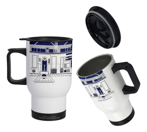 Mug Vaso Termico Viajero Para Carro  Star Wars R2-d2