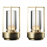 2 Lámparas De Mesa Led Recargables De 2600 Mah, Modernas, Co