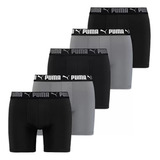 Set 5 Boxers Puma Hombre Negro Azul Gris Originales Sport!