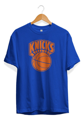Remera Basket Nba New York Knicks Azul Logo Vintage Uno