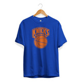 Remera Basket Nba New York Knicks Azul Logo Vintage Uno