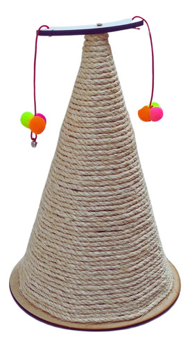 Arranhador Para Gatos Cone Pet Com Brinquedo Duplo Exclusivo