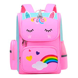 Mochila + Estuche Unicornio Tira Reflejante Primaria Schoolgirl