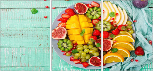 Placa Decorativa Quadro Frutas Cozinhas Gourmet Mosaico P11