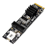 Tarjeta De Conversión M.2 M-key Pcie To Front Usb3.1 De 19 P