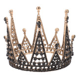 Tiara Gótica Negra Vintage Con Forma De Corona, Accesorios P