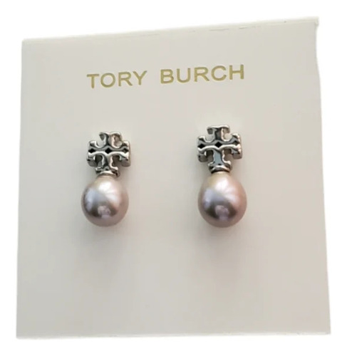 Aretes Tory Burch Logo Y Perla