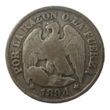 Moneda Chile 1 Décimo 1894 Plata 0.5(x293