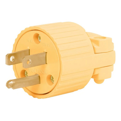 Clavija Plastica Aterrizada Voltech 46205 Color Amarillo | MercadoLibre