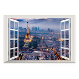 Boodecal Torre Eiffel En París Paisaje Romántico 3d Ventana 