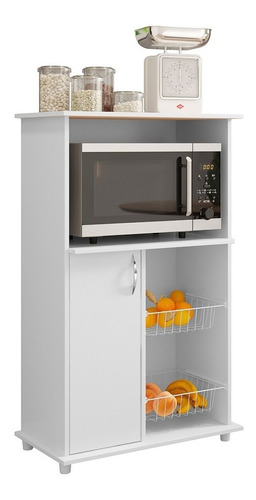 Armário Balcão Para Cozinha Com Fruteira Nt 3075 Notavel 1 Porta Branco