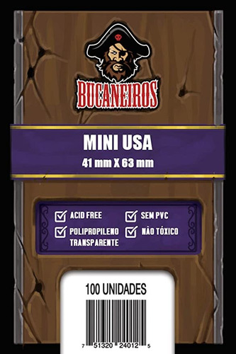 Sleeve Mini Usa (41x63) Bucaneiros Shield Jogo De Tabuleiro