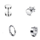 Set 4 Unidad Arete Candonga Piercing Aro Pesa Hombre Mujer 