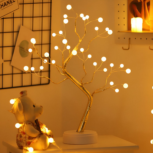 Árbol Lámpara Led Bonsái De Decoración Luz Cálida Armable.