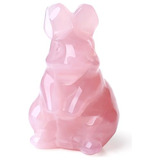 Figura Conejo Cristal Cuarzo Rosa 2  Decoración