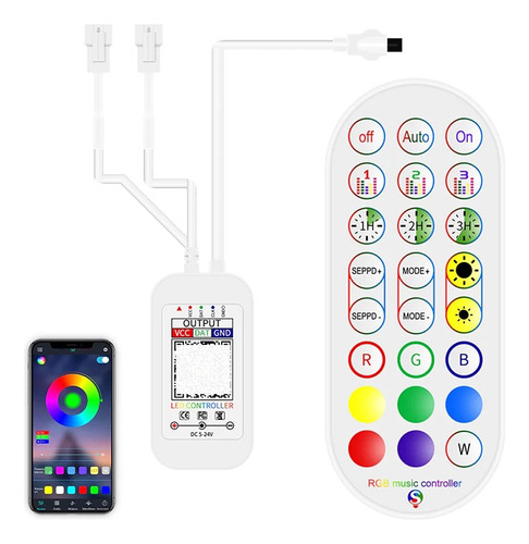 Controlador App Bluetooth Tira De Led Rayo 2 Salida 5v A 24v