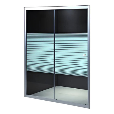 Esatto® Cancel Baño Recto Cristal Templado Aluminio Plateado