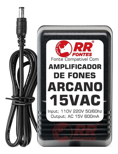 Fonte Ac 15v Para Amplificador Fone Arcano Ha-40x Phae-40