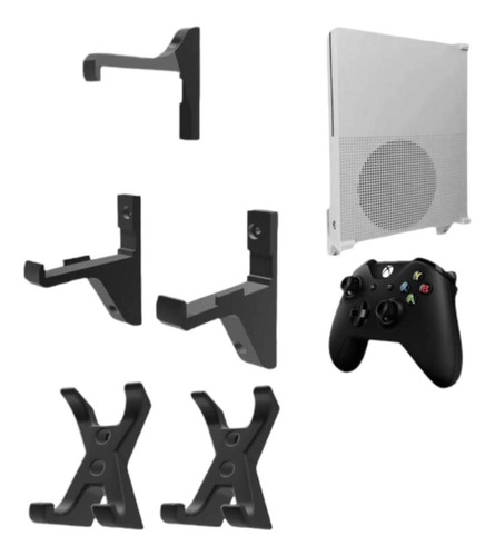 Kit Suporte De Parede Console Controle Xbox One S X Preto