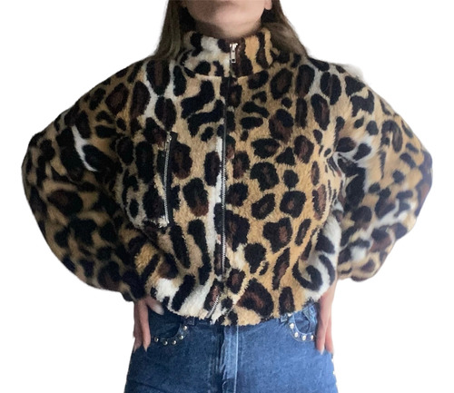 Campera Mujer Corderito Print Única