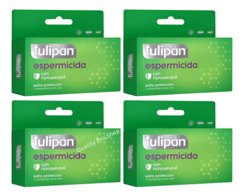 Preservativos Tulipán Espermicida 4 Cajas X 12 C/u Variantes