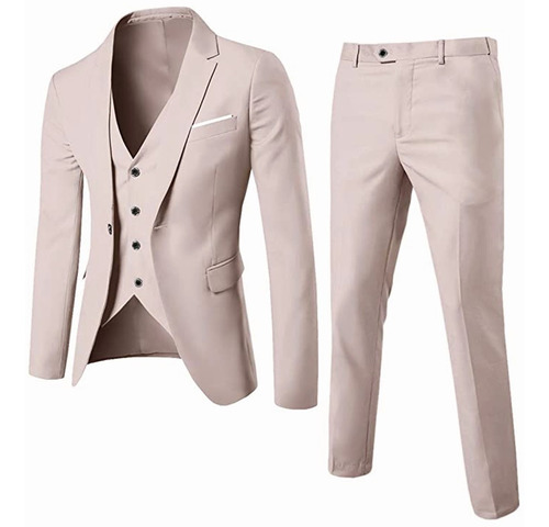 Traje Hombre Formal Casual De Tres Piezas Para  Ajustado