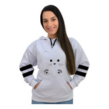 Moletom Blusa Feminino Gato Com Listras Estilo Tumblr