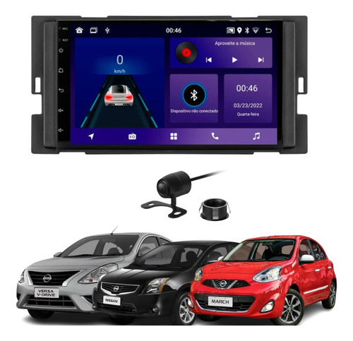 Central Mp5 Android Carplay Nissan Versa + Moldura E Câmera