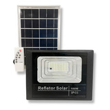Holofote Refletor Led 100w Placa Solar Bateria Prova Dágua Cor Da Carcaça Preto Cor Da Luz Branco-frio