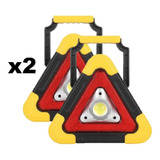 Luces Emergencia Led Auto Triangulo Solar  De Emergencia X2