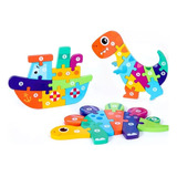 Juguete De Madera Rompecabezas Puzzles Montessori Set 3