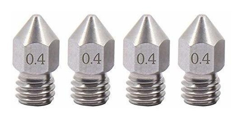 4pcs Agudo Mk8 Acero Inoxidable De 0,4 Mm Boquilla De 1,75 M